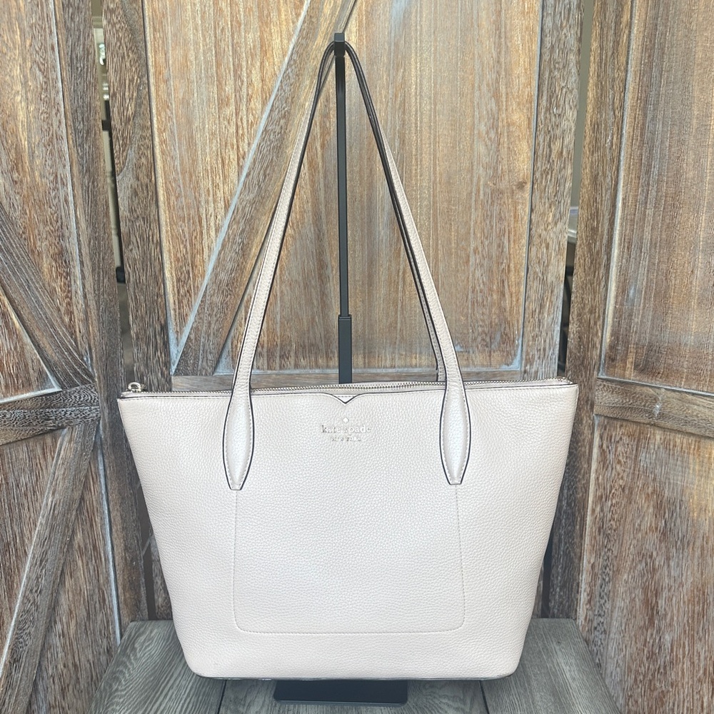 kate spade pebble leather tote in light blush